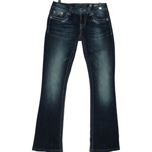 Miss Me Jeans Womens 27 X 30" JE13048L Signature Rise boot studded rhinestones